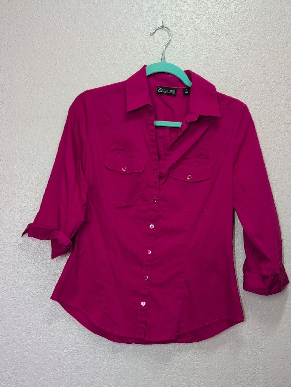 7th Avenue Design Studio/Women's Pink Button Down Shirt / Size Small
